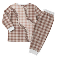 Beige Hawaii Palaka Christmas Pajama Set Hawaiian Pikake Lei LT05 - Polynesian Pride