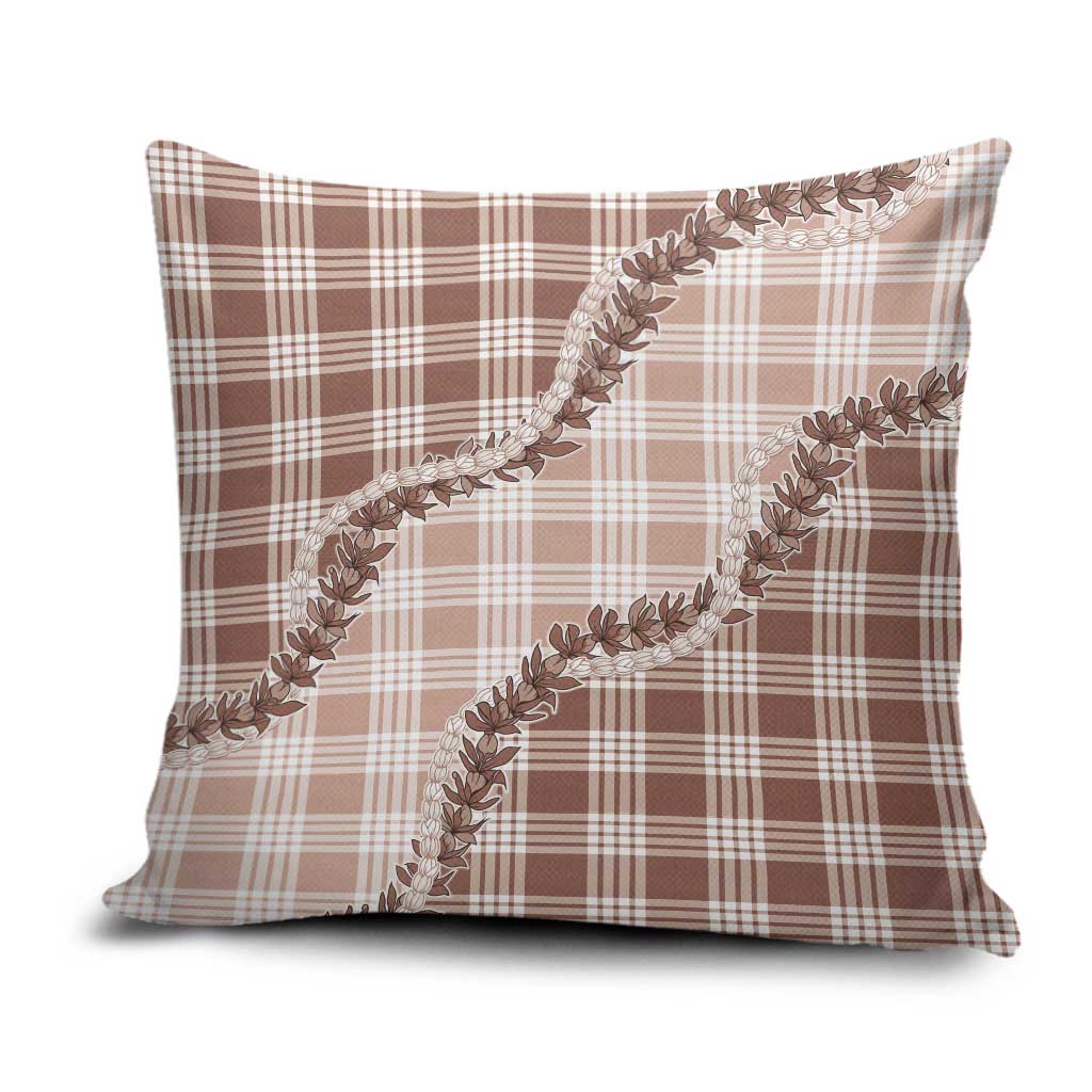 Beige Hawaii Palaka Pillow Cover Hawaiian Pikake Lei