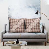 Beige Hawaii Palaka Pillow Cover Hawaiian Pikake Lei