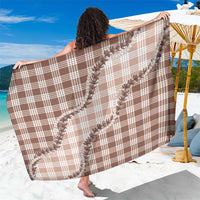 Beige Hawaii Palaka Sarong Hawaiian Pikake Lei