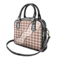 Beige Hawaii Palaka Shoulder Handbag Hawaiian Pikake Lei
