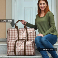 Beige Hawaii Palaka Travel Bag Hawaiian Pikake Lei