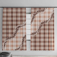 Beige Hawaii Palaka Window Curtain Hawaiian Pikake Lei