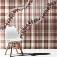 Beige Hawaii Palaka Window Curtain Hawaiian Pikake Lei