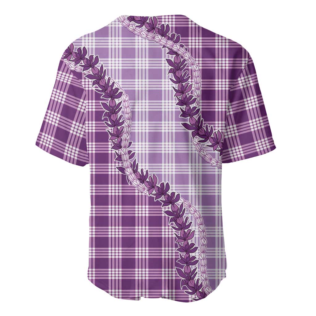 Violet Hawaii Palaka Baseball Jersey Hawaiian Pikake Lei