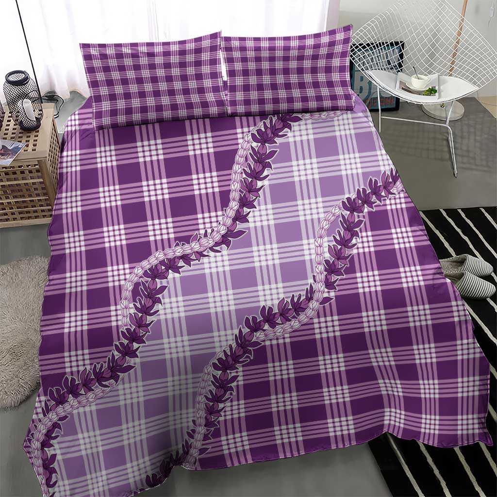 Violet Hawaii Palaka Bedding Set Hawaiian Pikake Lei