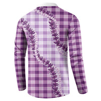 Violet Hawaii Palaka Button Sweatshirt Hawaiian Pikake Lei