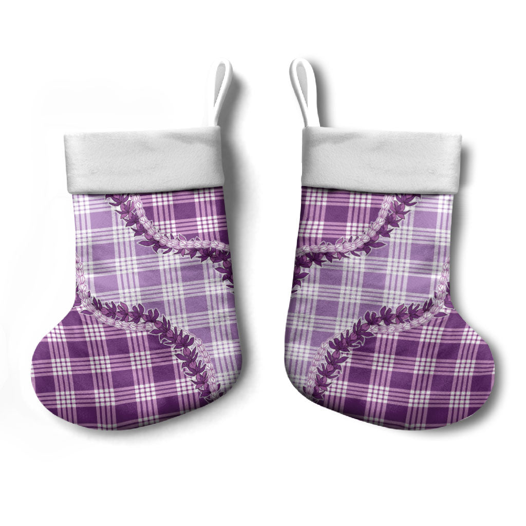 Violet Hawaii Palaka Christmas Stocking Hawaiian Pikake Lei LT05 - Polynesian Pride