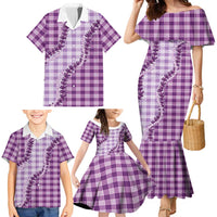 Violet Hawaii Palaka Family Matching Mermaid Dress and Hawaiian Shirt Hawaiian Pikake Lei LT05 - Polynesian Pride