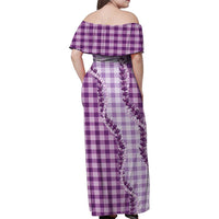 Violet Hawaii Palaka Family Matching Off Shoulder Maxi Dress and Hawaiian Shirt Hawaiian Pikake Lei LT05 - Polynesian Pride
