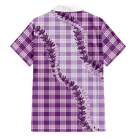 Violet Hawaii Palaka Family Matching Summer Maxi Dress and Hawaiian Shirt Hawaiian Pikake Lei LT05 - Polynesian Pride