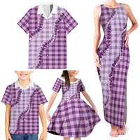 Violet Hawaii Palaka Family Matching Tank Maxi Dress and Hawaiian Shirt Hawaiian Pikake Lei LT05 - Polynesian Pride