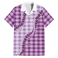 Violet Hawaii Palaka Family Matching Tank Maxi Dress and Hawaiian Shirt Hawaiian Pikake Lei LT05 Dad's Shirt - Short Sleeve Violet - Polynesian Pride