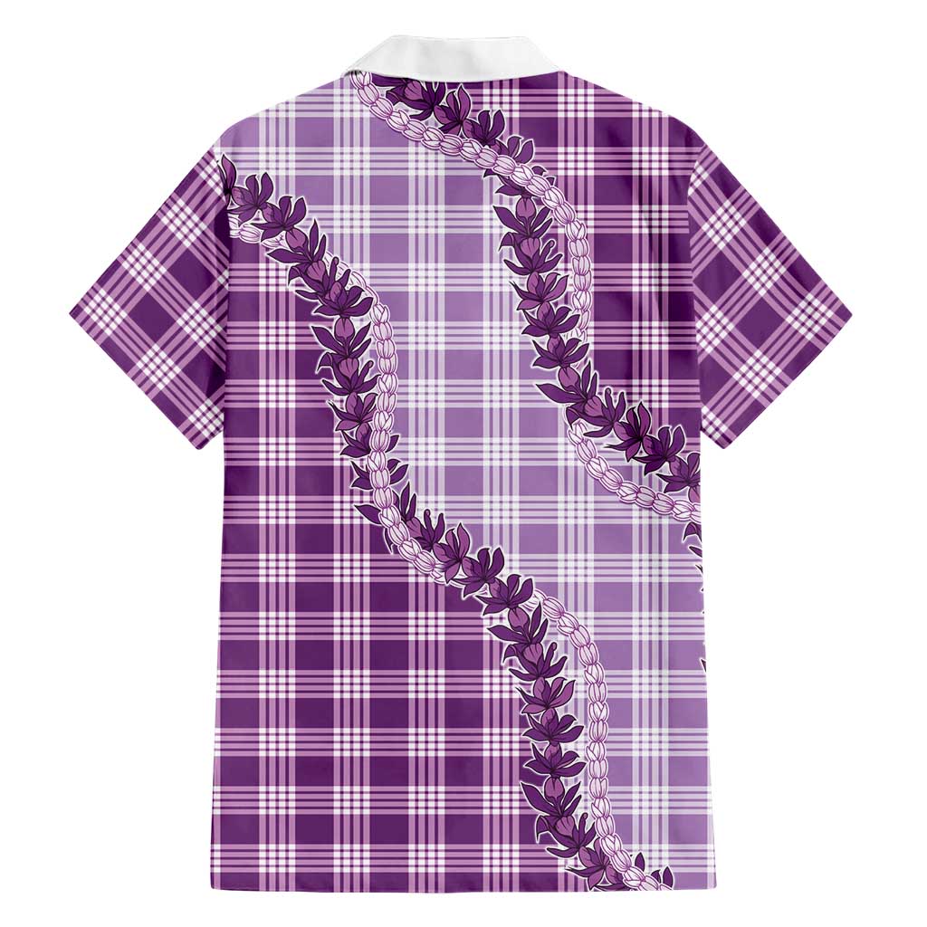 Violet Hawaii Palaka Family Matching Tank Maxi Dress and Hawaiian Shirt Hawaiian Pikake Lei LT05 - Polynesian Pride