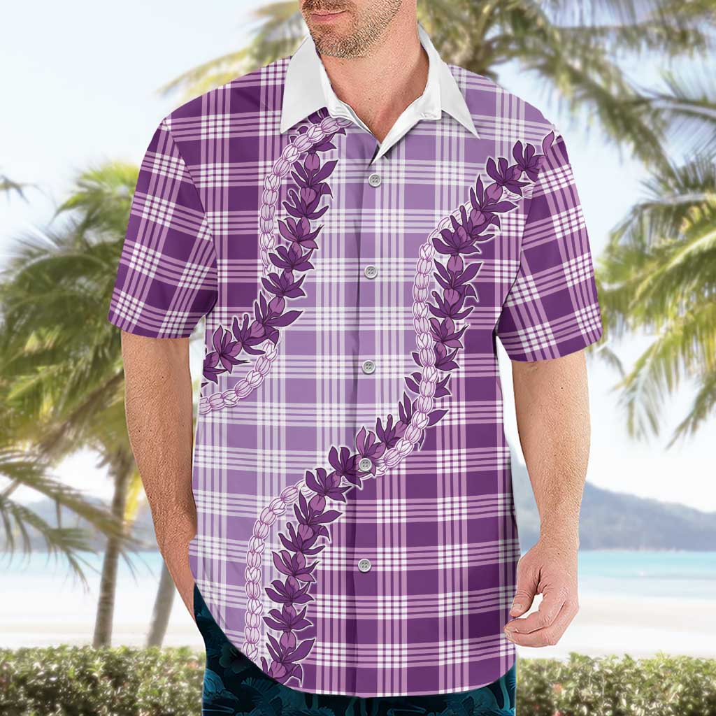 Violet Hawaii Palaka Hawaiian Shirt Hawaiian Pikake Lei