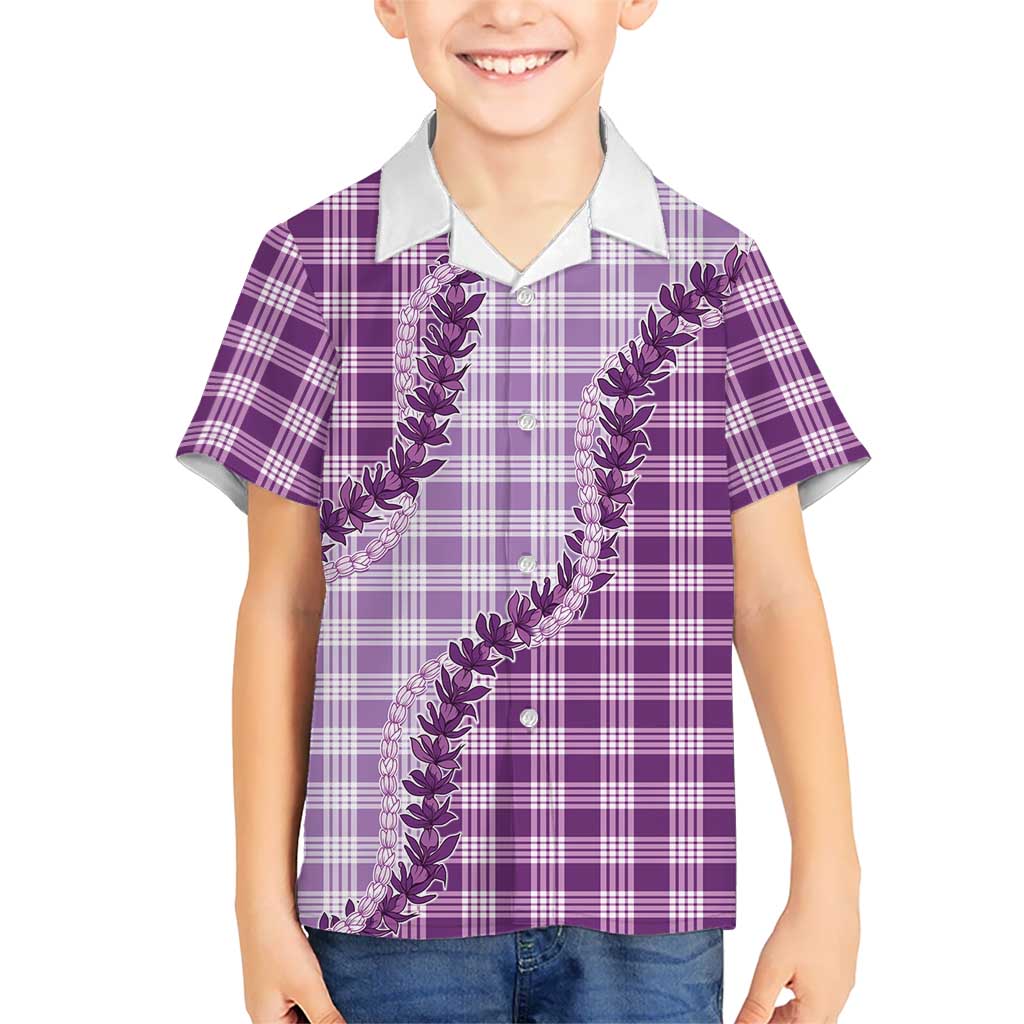 Violet Hawaii Palaka Kid Hawaiian Shirt Hawaiian Pikake Lei