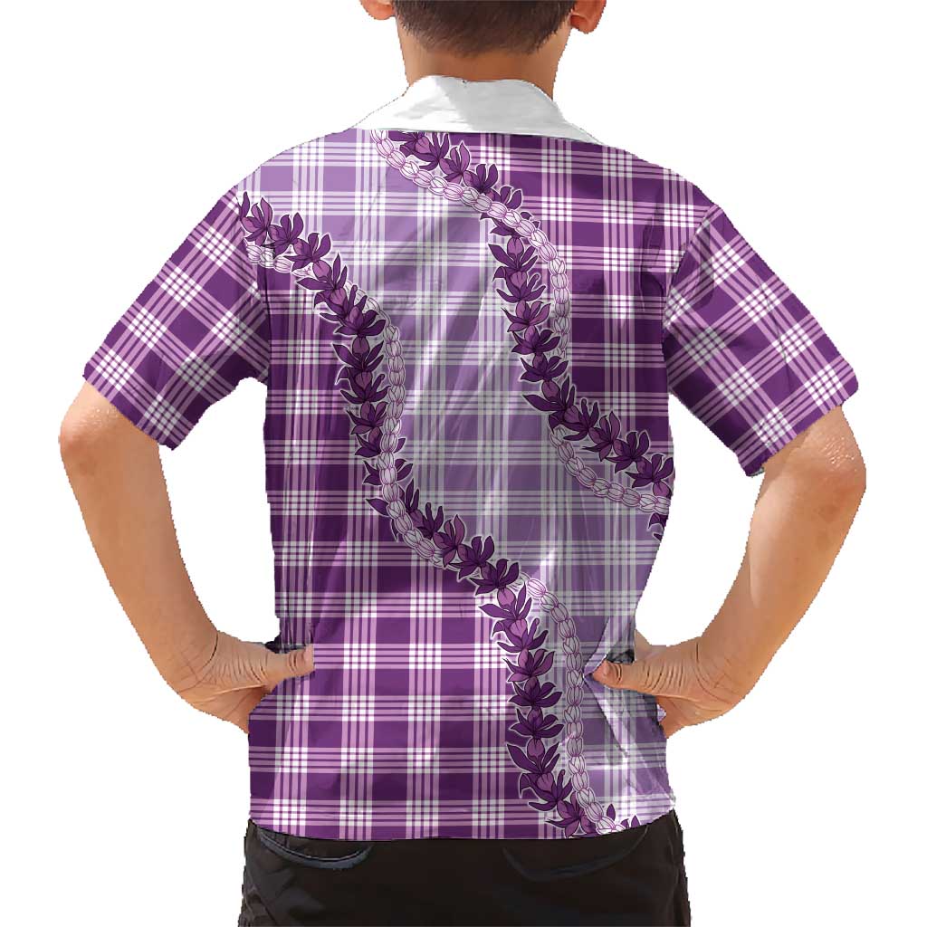 Violet Hawaii Palaka Kid Hawaiian Shirt Hawaiian Pikake Lei