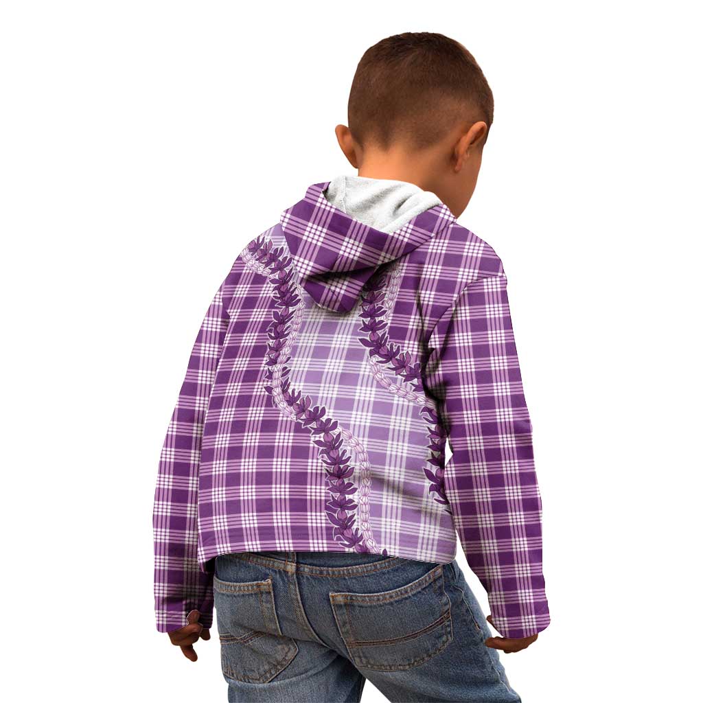 Violet Hawaii Palaka Kid Hoodie Hawaiian Pikake Lei