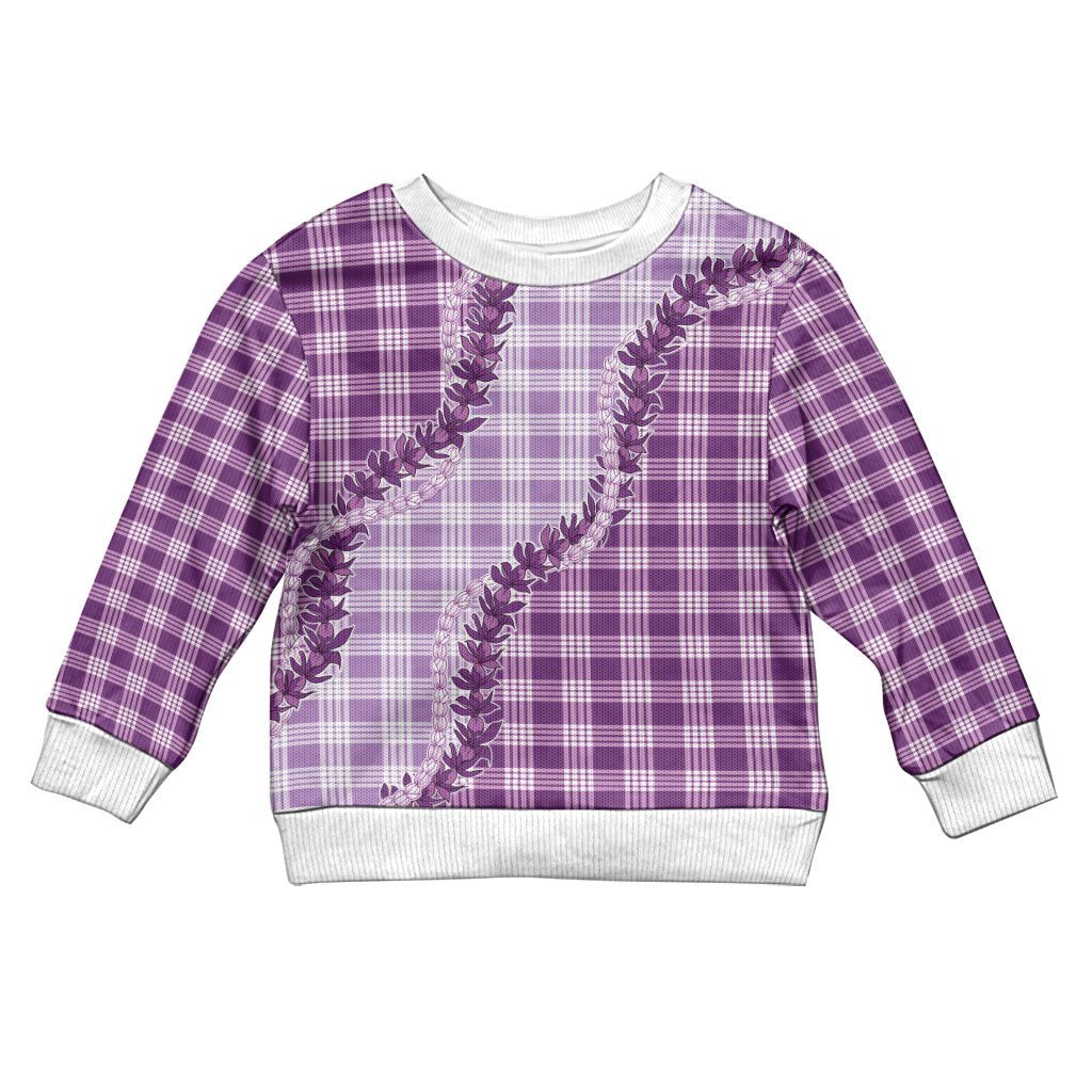 Violet Hawaii Palaka Kid Ugly Christmas Sweater Hawaiian Pikake Lei LT05 Kid Violet - Polynesian Pride