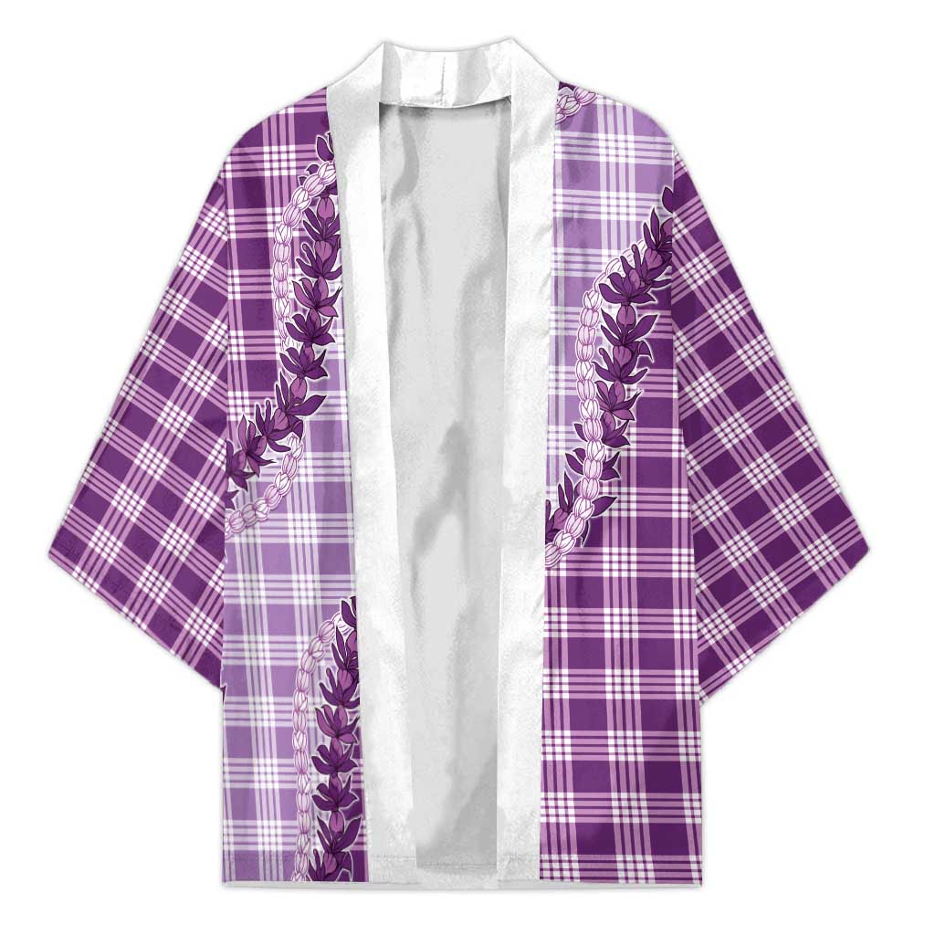 Violet Hawaii Palaka Kimono Hawaiian Pikake Lei
