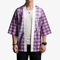 Violet Hawaii Palaka Kimono Hawaiian Pikake Lei