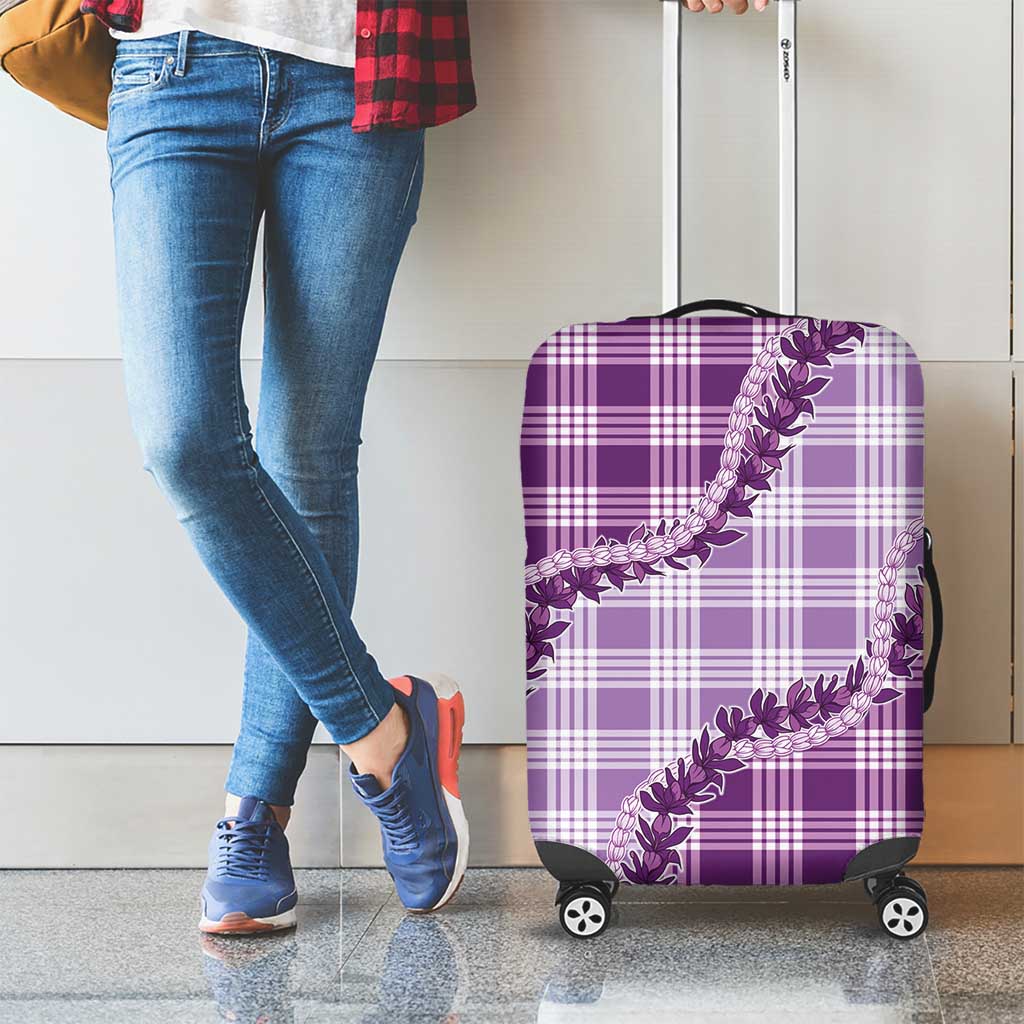 Violet Hawaii Palaka Luggage Cover Hawaiian Pikake Lei
