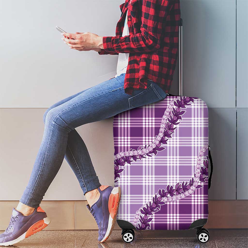 Violet Hawaii Palaka Luggage Cover Hawaiian Pikake Lei