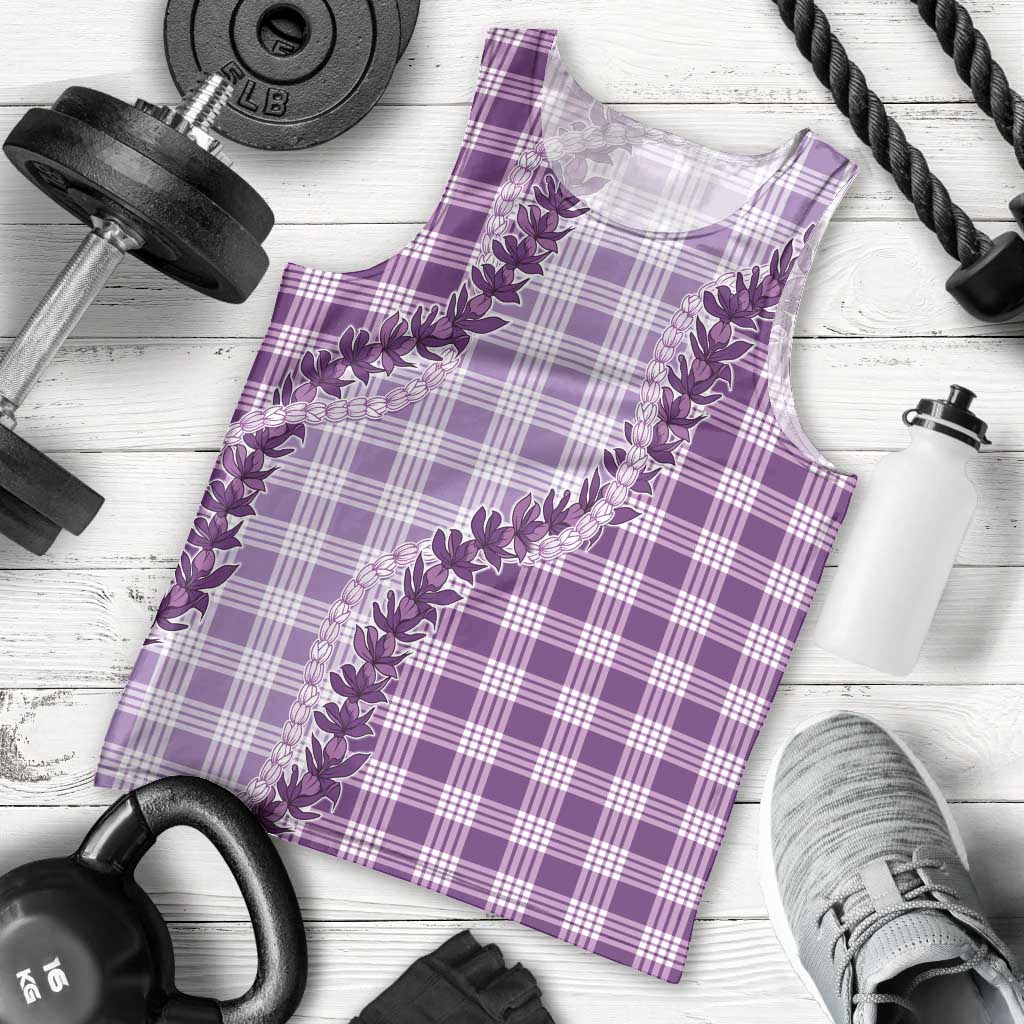 Violet Hawaii Palaka Men Tank Top Hawaiian Pikake Lei