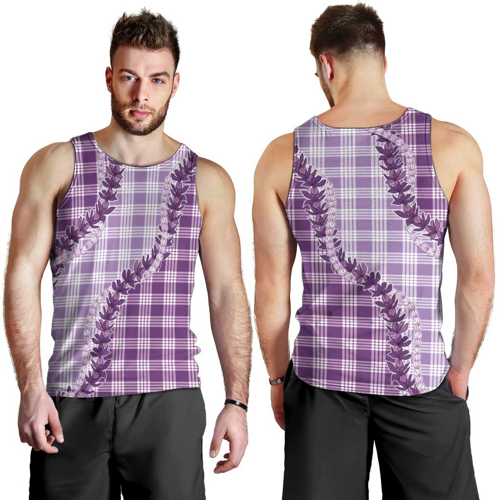 Violet Hawaii Palaka Men Tank Top Hawaiian Pikake Lei