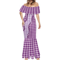 Violet Hawaii Palaka Mermaid Dress Hawaiian Pikake Lei