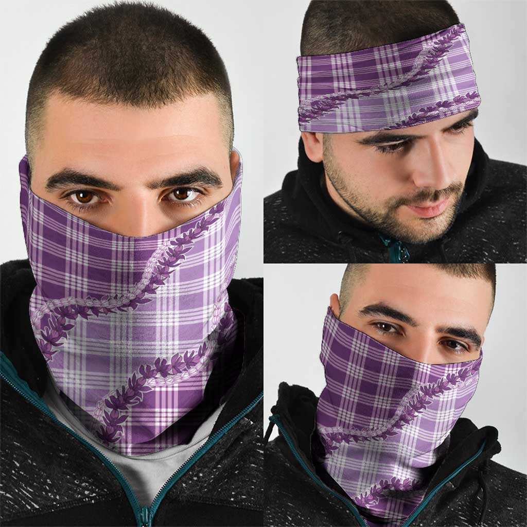 Violet Hawaii Palaka Neck Gaiter Hawaiian Pikake Lei