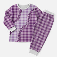 Violet Hawaii Palaka Christmas Pajama Set Hawaiian Pikake Lei LT05 Men Violet - Polynesian Pride