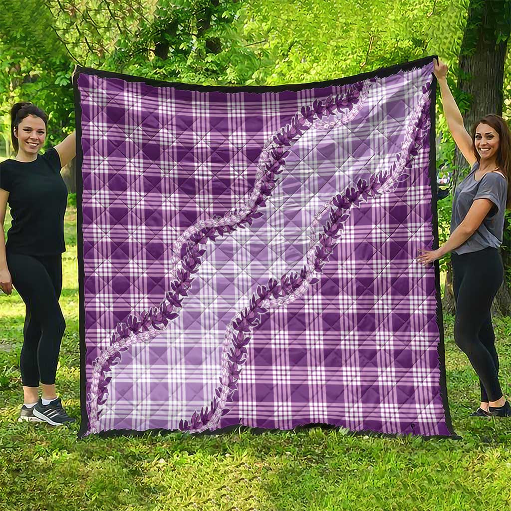Violet Hawaii Palaka Quilt Hawaiian Pikake Lei