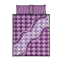 Violet Hawaii Palaka Quilt Bed Set Hawaiian Pikake Lei