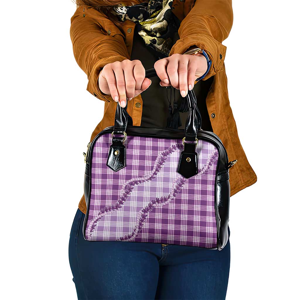 Violet Hawaii Palaka Shoulder Handbag Hawaiian Pikake Lei