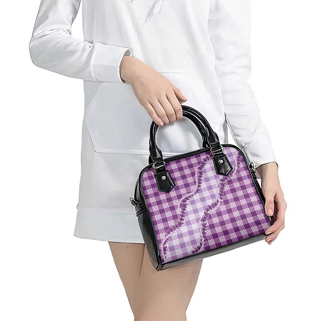 Violet Hawaii Palaka Shoulder Handbag Hawaiian Pikake Lei