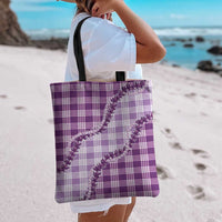 Violet Hawaii Palaka Tote Bag Hawaiian Pikake Lei