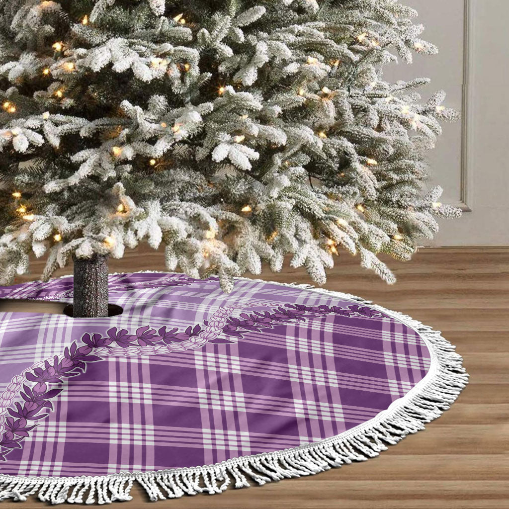Violet Hawaii Palaka Tree Skirt Hawaiian Pikake Lei LT05 - Polynesian Pride