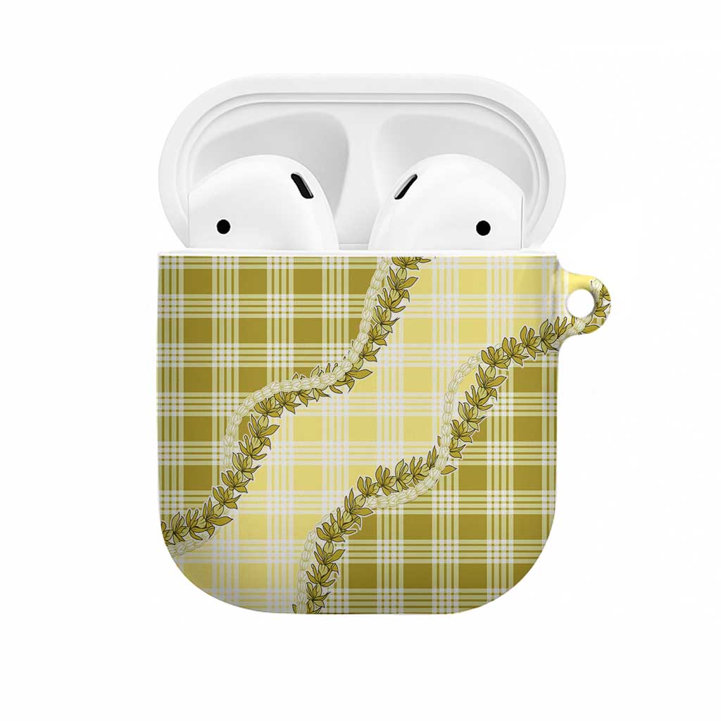 Yellow Hawaii Palaka AirPods Case Hawaiian Pikake Lei