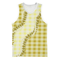Yellow Hawaii Palaka Basketball Jersey Hawaiian Pikake Lei