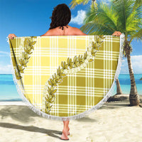 Yellow Hawaii Palaka Beach Blanket Hawaiian Pikake Lei