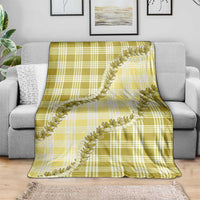 Yellow Hawaii Palaka Blanket Hawaiian Pikake Lei