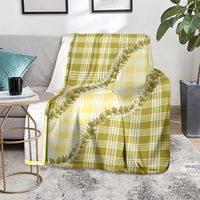 Yellow Hawaii Palaka Blanket Hawaiian Pikake Lei