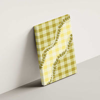 Yellow Hawaii Palaka Canvas Wall Art Hawaiian Pikake Lei
