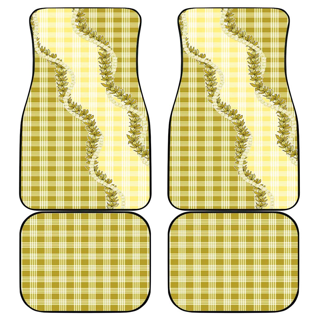 Yellow Hawaii Palaka Car Mats Hawaiian Pikake Lei