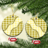 Yellow Hawaii Palaka Ceramic Ornament Hawaiian Pikake Lei LT05 Circle Yellow - Polynesian Pride