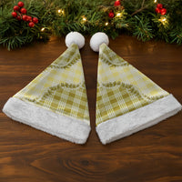 Yellow Hawaii Palaka Christmas Santa Hat Hawaiian Pikake Lei LT05 - Polynesian Pride