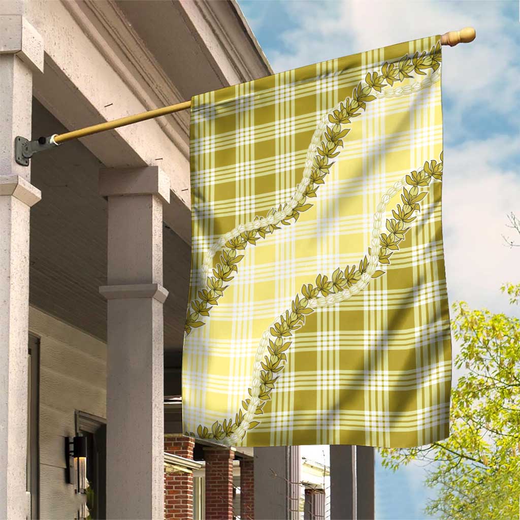 Yellow Hawaii Palaka Garden Flag Hawaiian Pikake Lei
