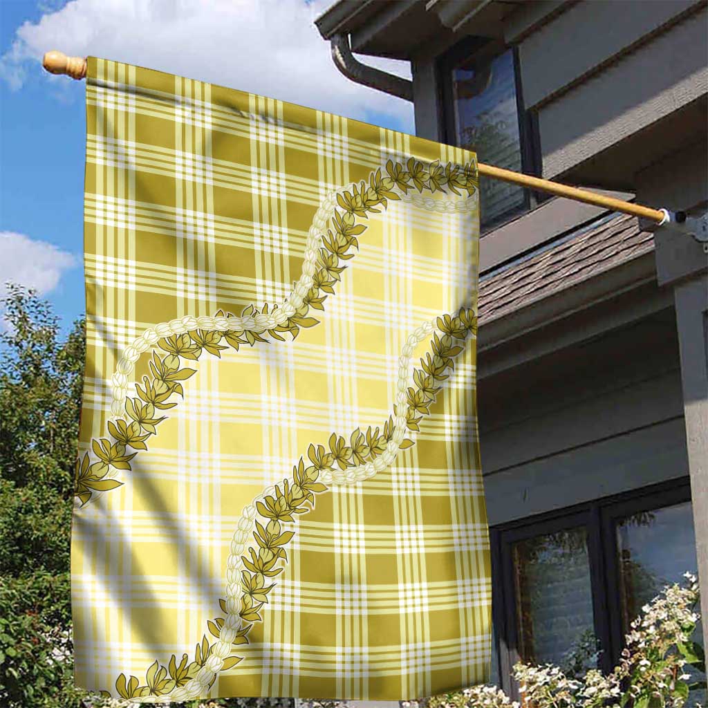 Yellow Hawaii Palaka Garden Flag Hawaiian Pikake Lei