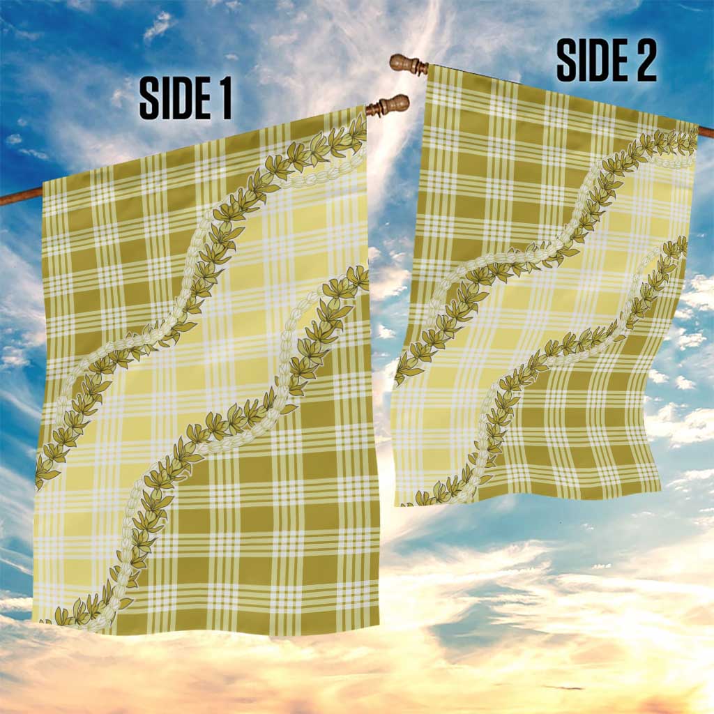 Yellow Hawaii Palaka Garden Flag Hawaiian Pikake Lei